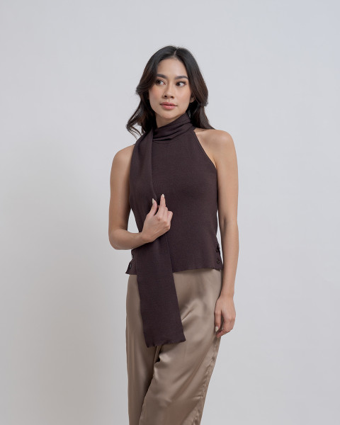 SENA TOP & SCARF ESPRESSO