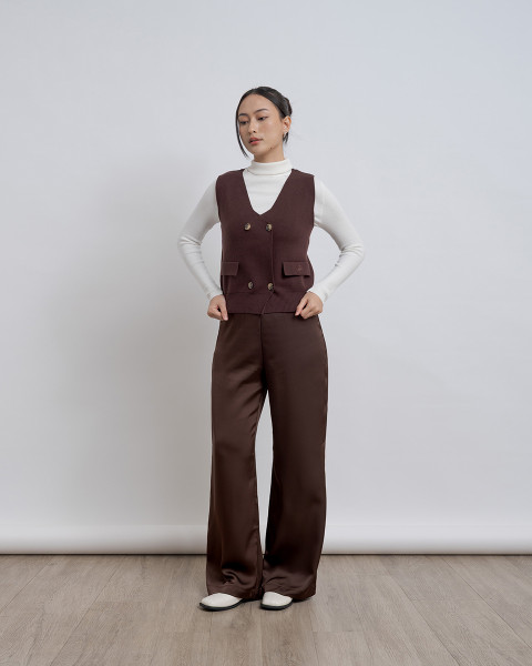 SERI SATIN PANTS ESPRESSO