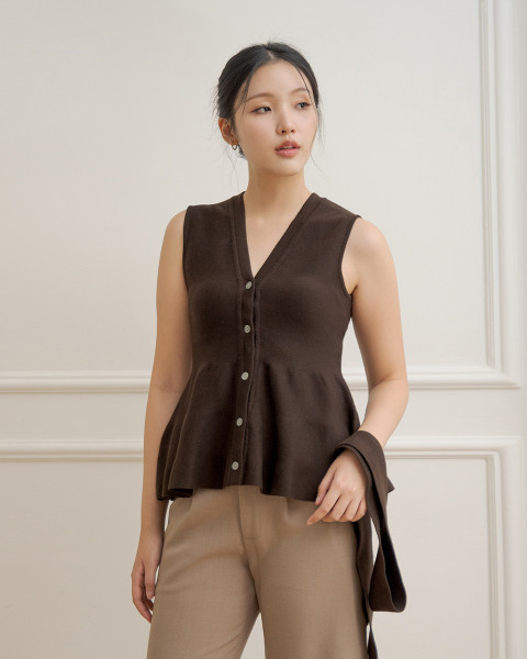 SORA TOP & SCARF ESPRESSO