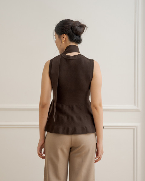 SORA TOP & SCARF ESPRESSO
