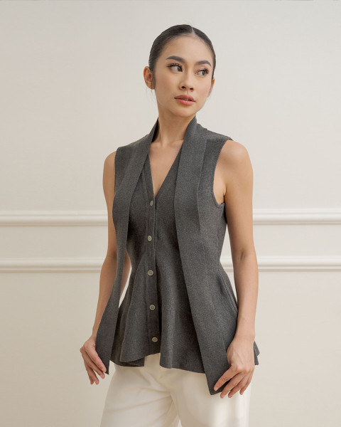 SORA TOP & SCARF GREY
