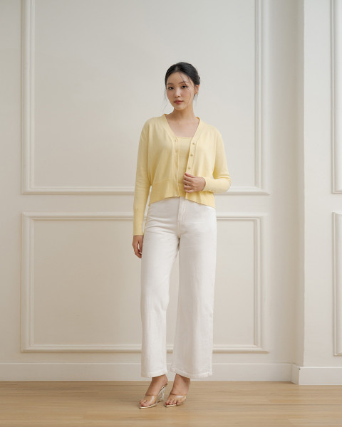 ANYA TOP & CARDIGAN BUTTER YELLOW