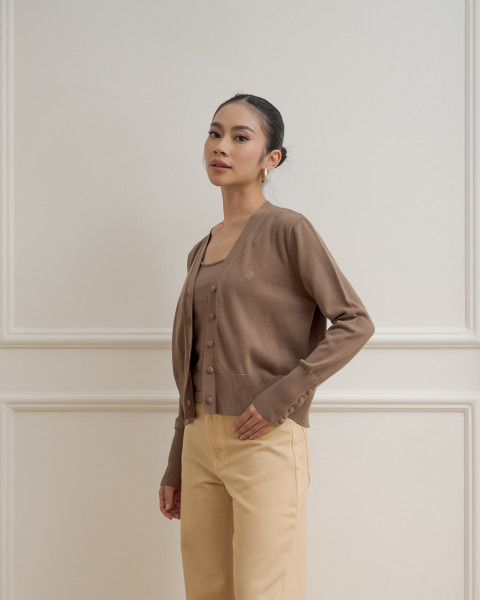 ANYA TOP & CARDIGAN MOCCA