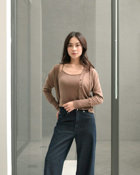 ANYA TOP & CARDIGAN MOCCA