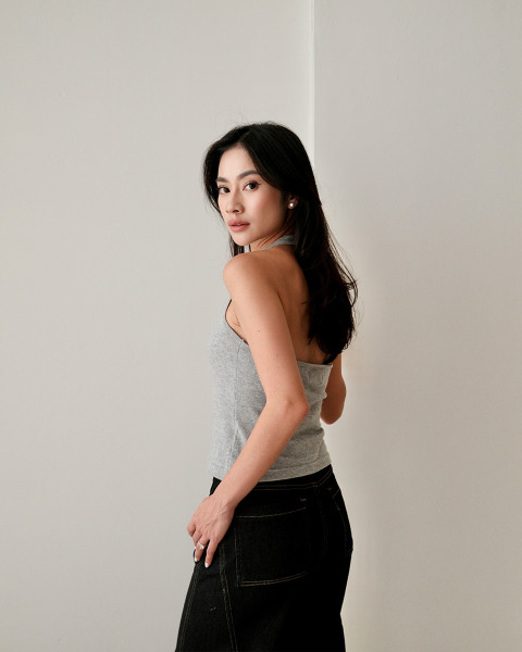 AYLA TOP & CARDIGAN GREY
