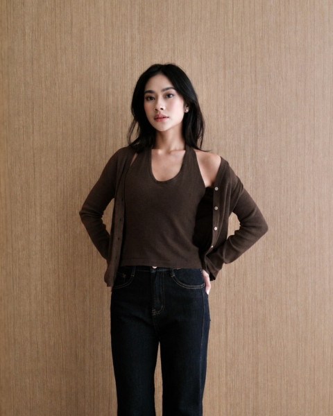 AYLA TOP & CARDIGAN ESPRESSO