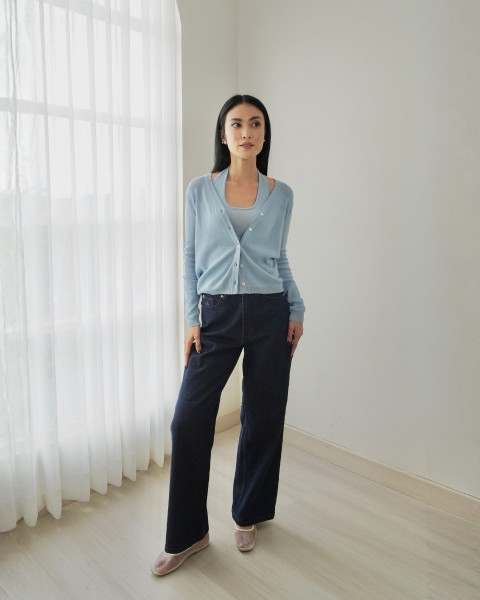 AYLA TOP & CARDIGAN BLUE