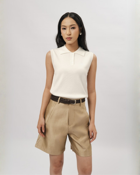 Nara Bermuda Pants With Belt Sand