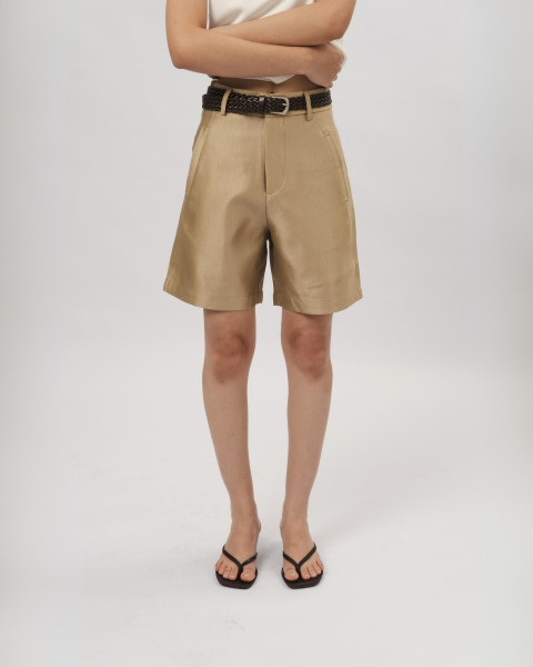 Nara Bermuda Pants With Belt Sand