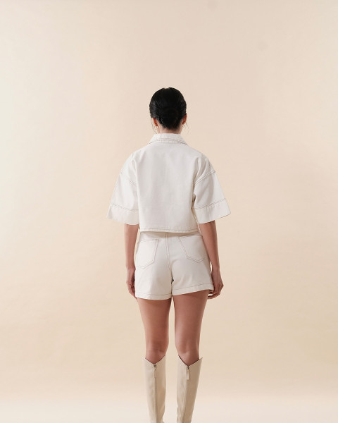 Seminggu Denim Skort Off White