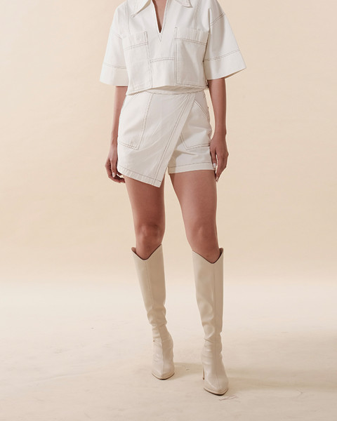 Seminggu Denim Skort Off White