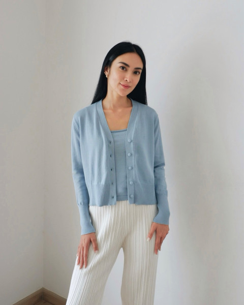 ANYA TOP & CARDIGAN BLUE